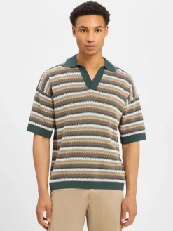 Drykorn Poloshirts<Herren Poloshirt - Laurenzzo tanne braun gestreift