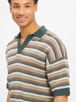 Drykorn Poloshirts<Herren Poloshirt - Laurenzzo tanne braun gestreift