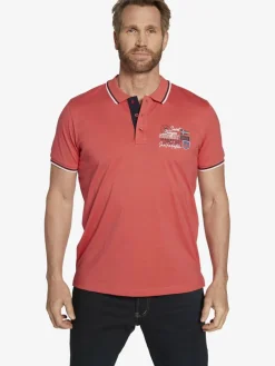 Jan Vanderstorm Poloshirts<Herren Poloshirt - STEIVAN rot bedruckt