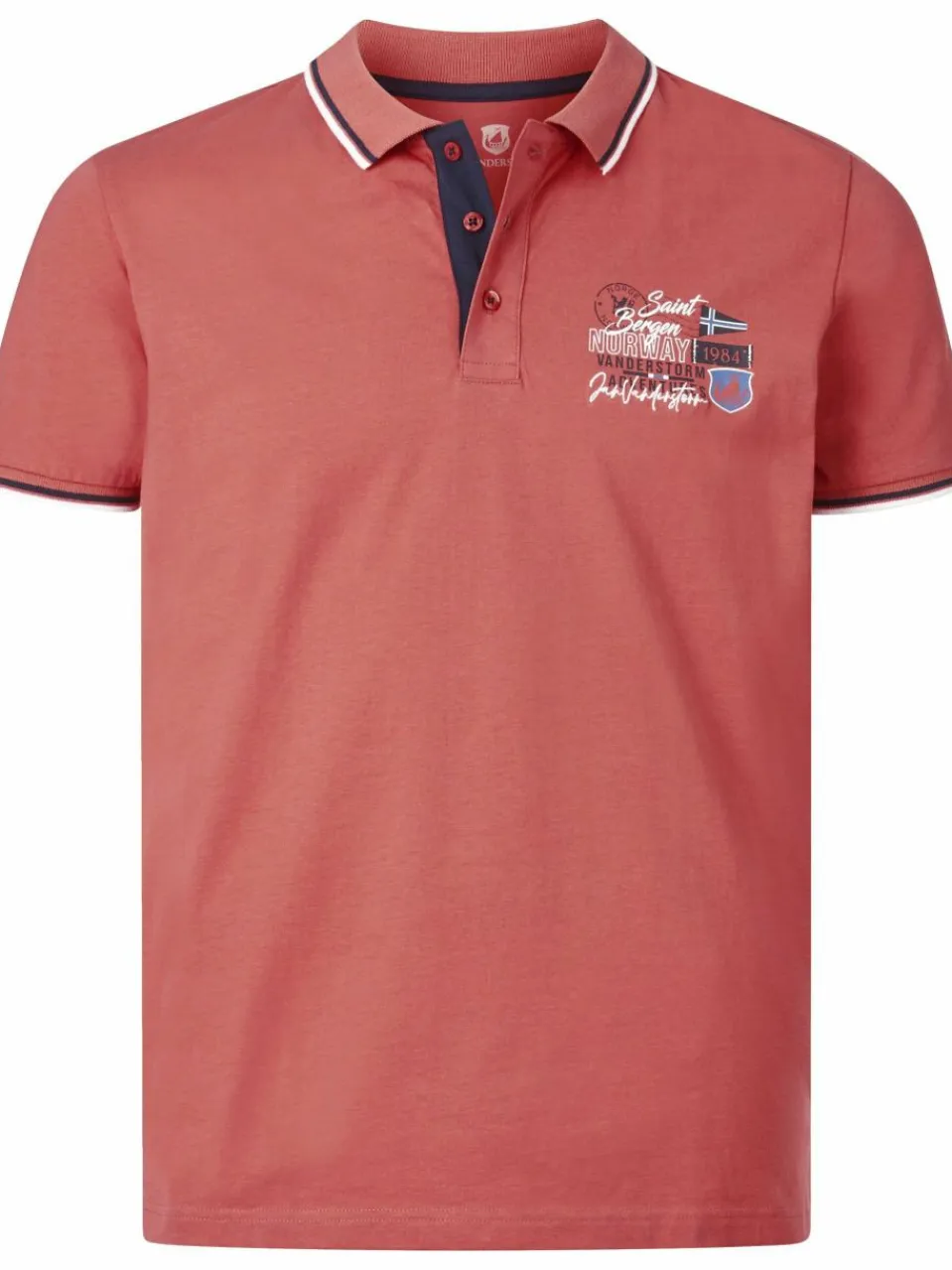 Jan Vanderstorm Poloshirts<Herren Poloshirt - STEIVAN rot bedruckt