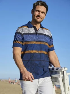 BABISTA Poloshirts<Herren Poloshirt - VANETO blau gestreift