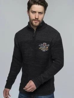 Carisma Pullover & Strickjacken<Herren Pullover schwarz uni