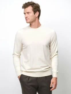 Profuomo Pullover & Strickjacken<Herren Pullover weiß uni