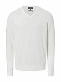 Nils Sundström Pullover & Strickjacken<Herren Pullover weiß uni