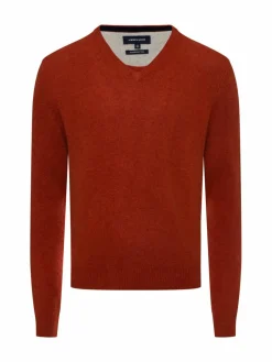 Nils Sundström Pullover & Strickjacken<Herren Pullover orange meliert