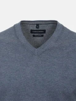 CASAMODA Pullover & Strickjacken<Herren Pullover - Basic blau uni