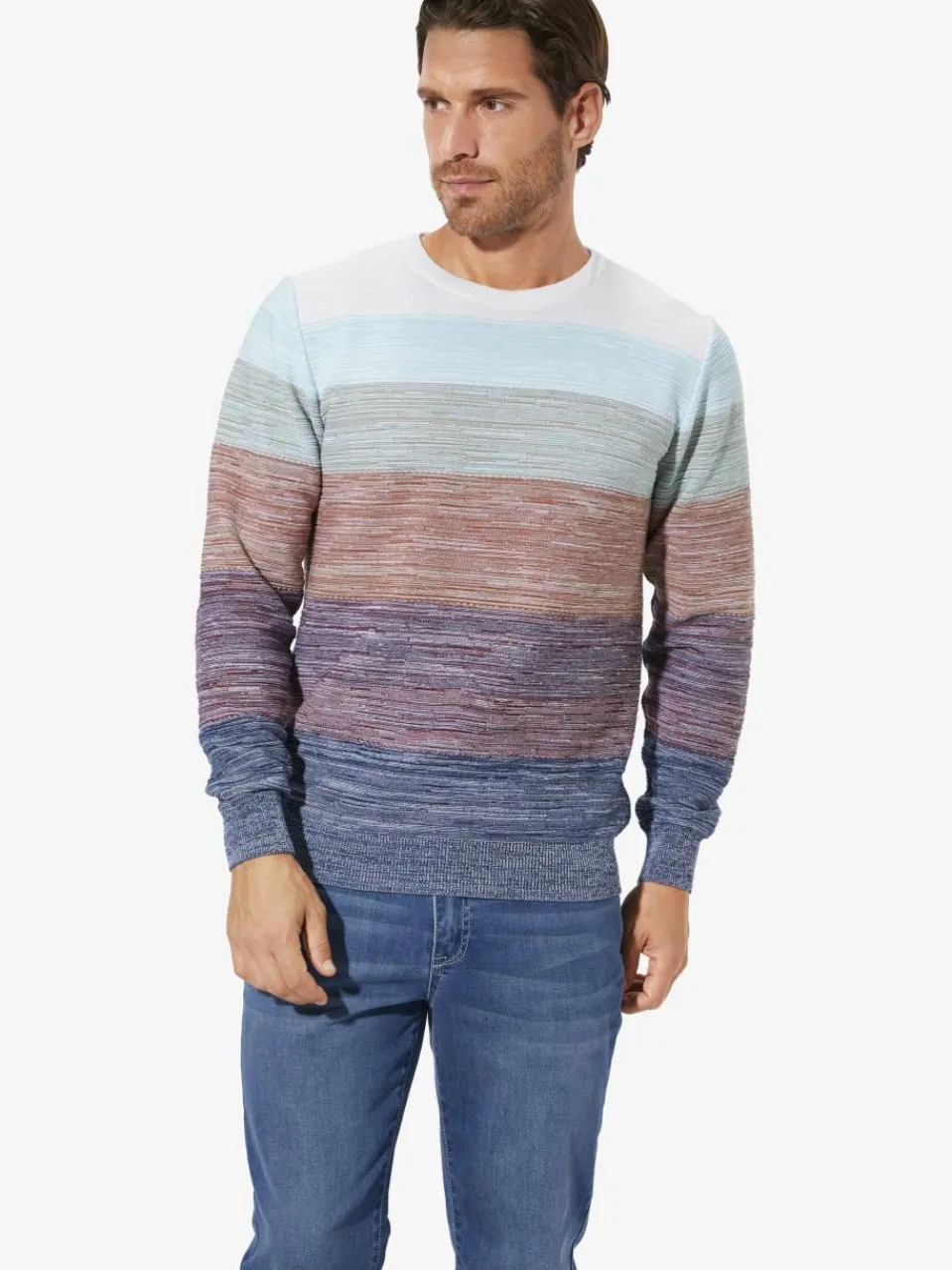 BABISTA Pullover & Strickjacken<Herren Pullover - CARIENO blau rot gestreift