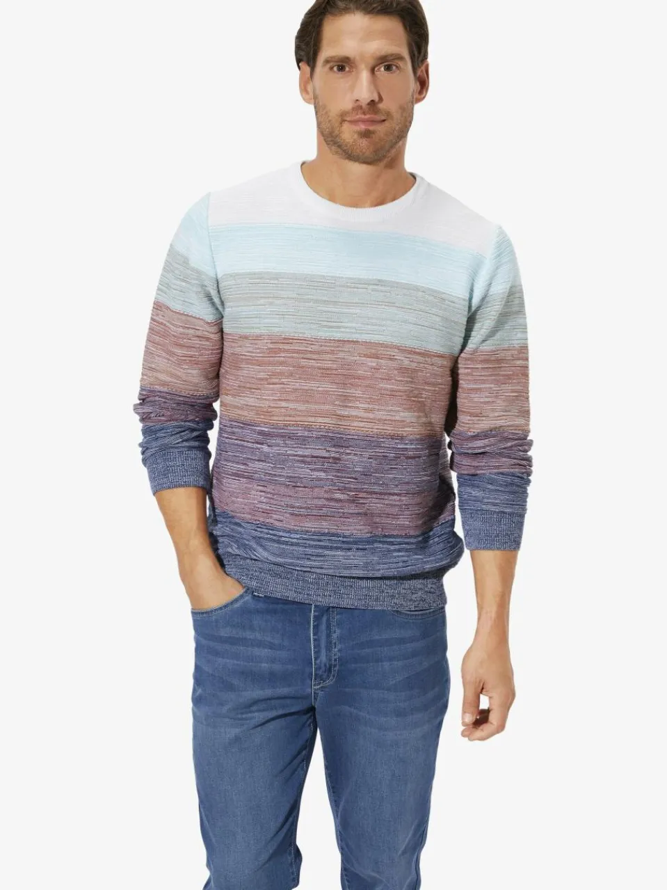 BABISTA Pullover & Strickjacken<Herren Pullover - CARIENO blau rot gestreift