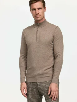 Zuitable Pullover & Strickjacken<Herren Pullover - DiZip braun uni