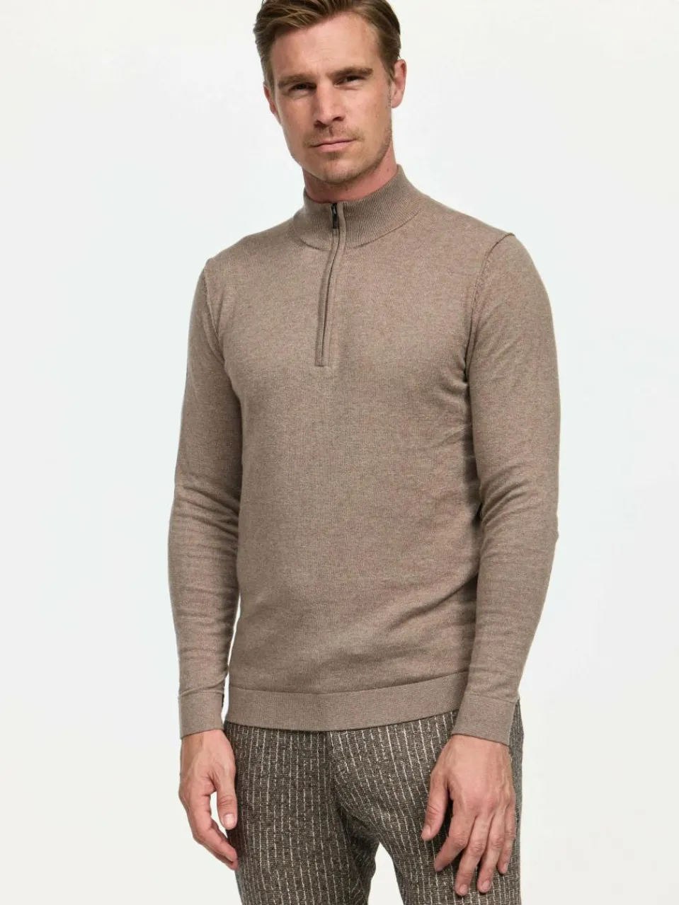 Zuitable Pullover & Strickjacken<Herren Pullover - DiZip braun uni