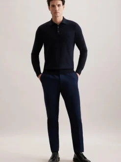 Seidensticker Pullover & Strickjacken|Poloshirts<Herren Pullover - Uni blau uni