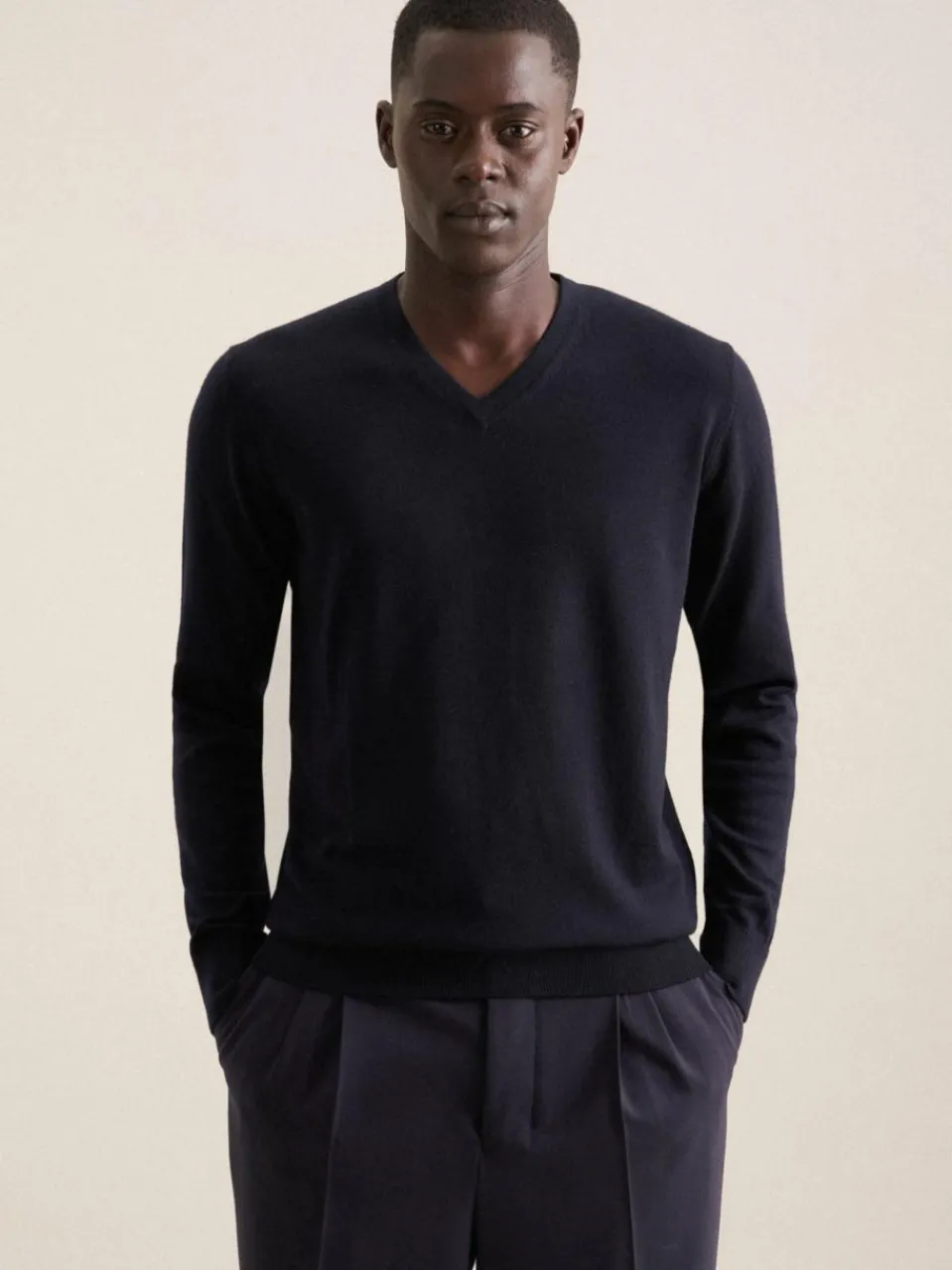 Seidensticker Pullover & Strickjacken<Herren Pullover - Uni blau uni