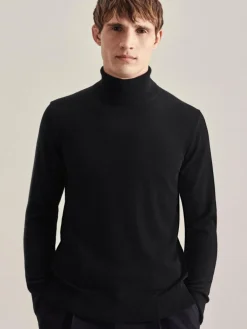 Seidensticker Pullover & Strickjacken<Herren Pullover - Uni schwarz uni