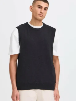 Solid Pullover & Strickjacken<Herren Pullunder - SDRICK schwarz uni