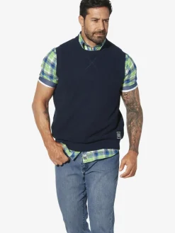 Jan Vanderstorm Pullover & Strickjacken<Herren Pullunder - URVA blau uni