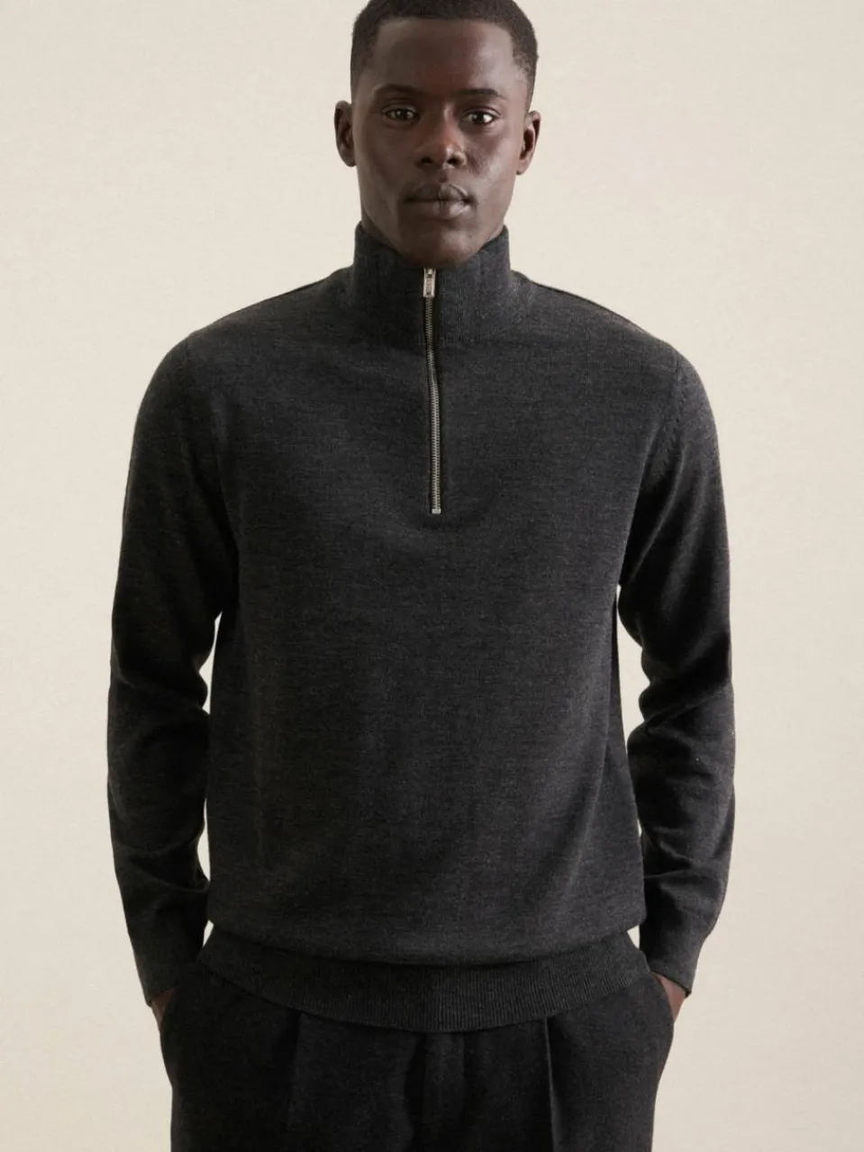 Seidensticker Pullover & Strickjacken<Herren Quarter Zip - Uni melange uni