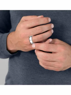 Männerglanz Schmuck<Herren Ring silber uni