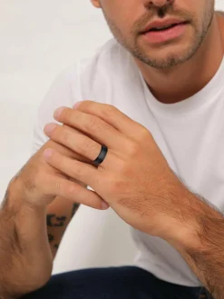 KUZZOI Schmuck<Herren Ring schwarz uni