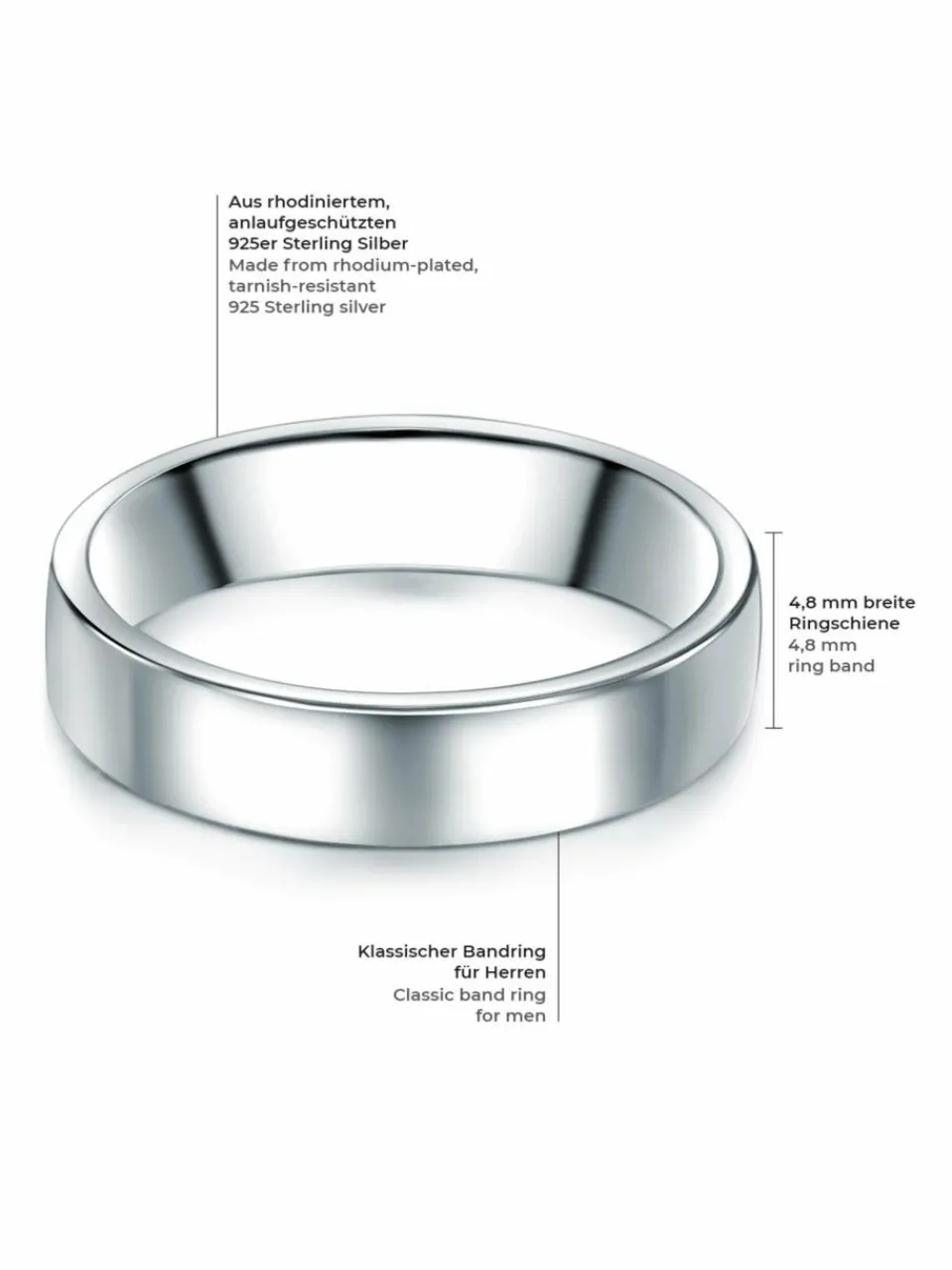 Trilani Schmuck<Herren Ring silber uni