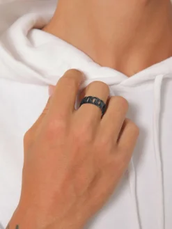 KUZZOI Schmuck<Herren Ring schwarz uni