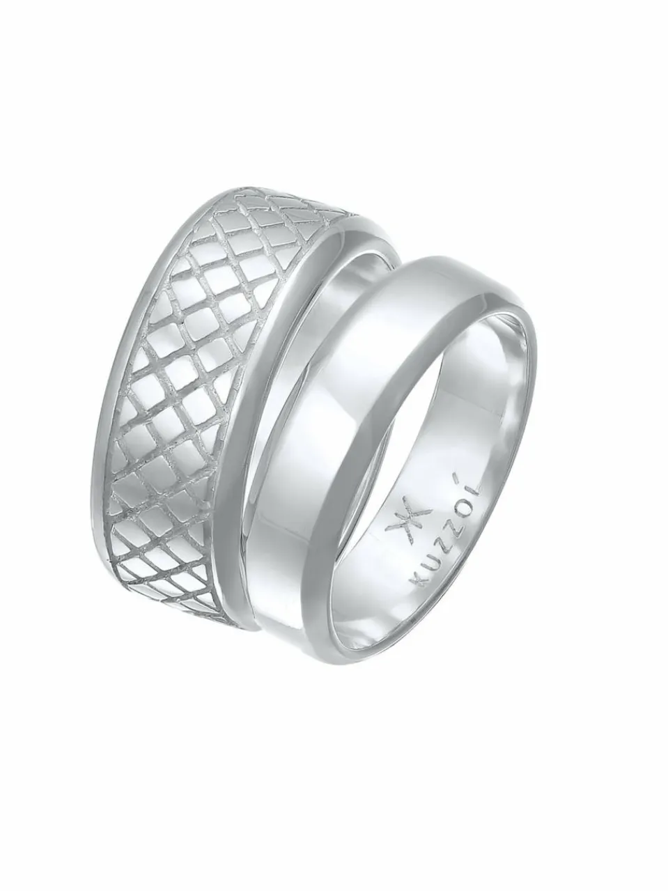 KUZZOI Schmuck<Herren Ring silber uni