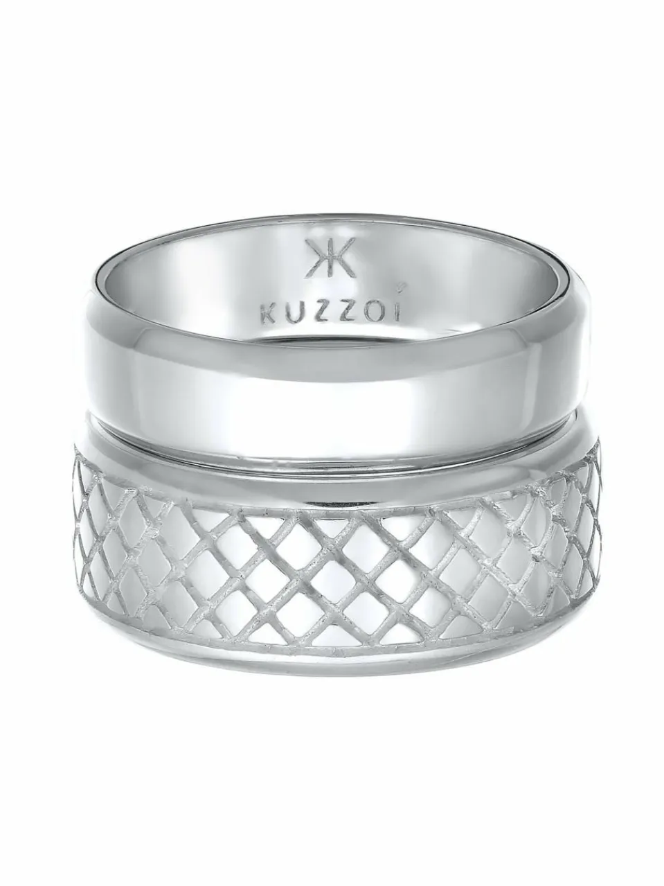 KUZZOI Schmuck<Herren Ring silber uni