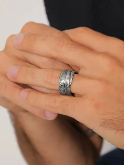 KUZZOI Schmuck<Herren Ring schwarz uni