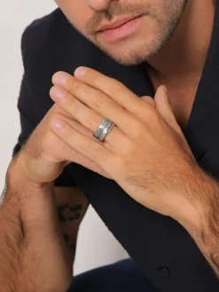 KUZZOI Schmuck<Herren Ring schwarz uni