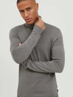 Solid Pullover & Strickjacken<Herren Rollkragenpullover - SDKnit grau uni