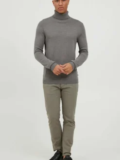 Solid Pullover & Strickjacken<Herren Rollkragenpullover - SDKnit grau uni