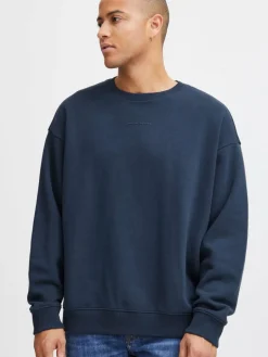 BLEND Sweatshirts & Sweatjacken<Herren Rundhalspullover blau uni