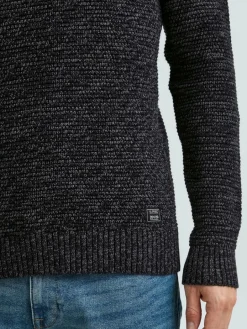 11 Project Pullover & Strickjacken<Herren Rundhalspullover - PRAlaric schwarz meliert