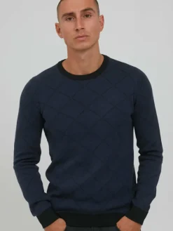 BLEND Pullover & Strickjacken<Herren Rundhalspullover - BHNison blau kariert