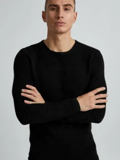 Solid Pullover & Strickjacken<Herren Rundhalspullover - SDStruan schwarz meliert