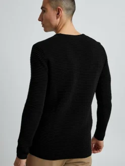 Solid Pullover & Strickjacken<Herren Rundhalspullover - SDStruan schwarz meliert