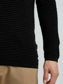 Solid Pullover & Strickjacken<Herren Rundhalspullover - SDStruan schwarz meliert