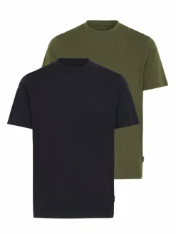 BLEND Shirts<Herren Rundhalsshirt - BHIVO 2 pack oliv uni