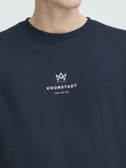 Kronstadt Shirts<Herren Rundhalsshirt - KSMccarto blau uni