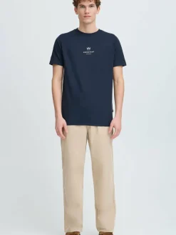 Kronstadt Shirts<Herren Rundhalsshirt - KSMccarto blau uni