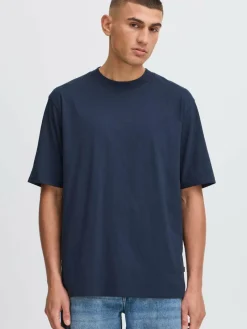 Solid Shirts<Herren Rundhalsshirt - SDBILOP blau bedruckt