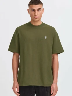 Solid Shirts<Herren Rundhalsshirt - SDRAUL grün strukturiert