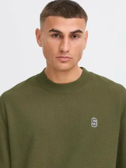 Solid Shirts<Herren Rundhalsshirt - SDRAUL grün strukturiert