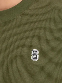 Solid Shirts<Herren Rundhalsshirt - SDRAUL grün strukturiert