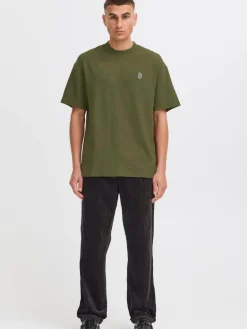 Solid Shirts<Herren Rundhalsshirt - SDRAUL grün strukturiert