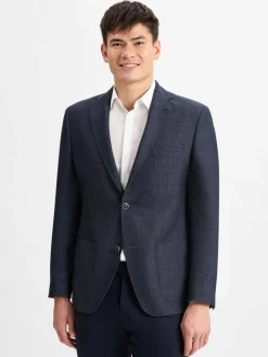 Roy Robson Sakkos<Herren Sakko marine hellblau gemustert