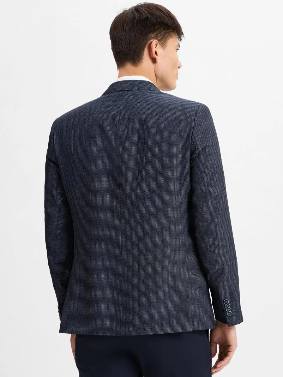 Roy Robson Sakkos<Herren Sakko marine hellblau gemustert