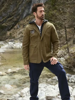 Jan Vanderstorm Sakkos<Herren Sakko - MARINUS oliv bedruckt