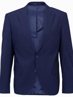 Steffen Klein Anzüge<Herren Sakko - Slim Fit blau uni