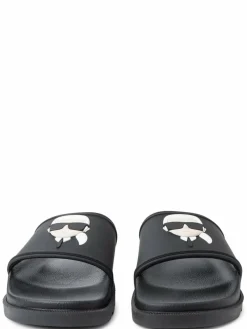 KARL LAGERFELD Freizeit-Schuhe<Herren Sandalen schwarz uni