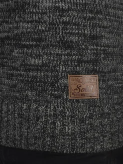 Solid Pullover & Strickjacken<Herren Schalkragenpullover - SDPhil schwarz gemustert